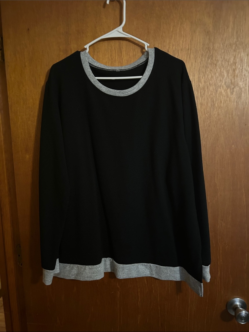 Black Crewneck Sweater with Gray Trim - Men's